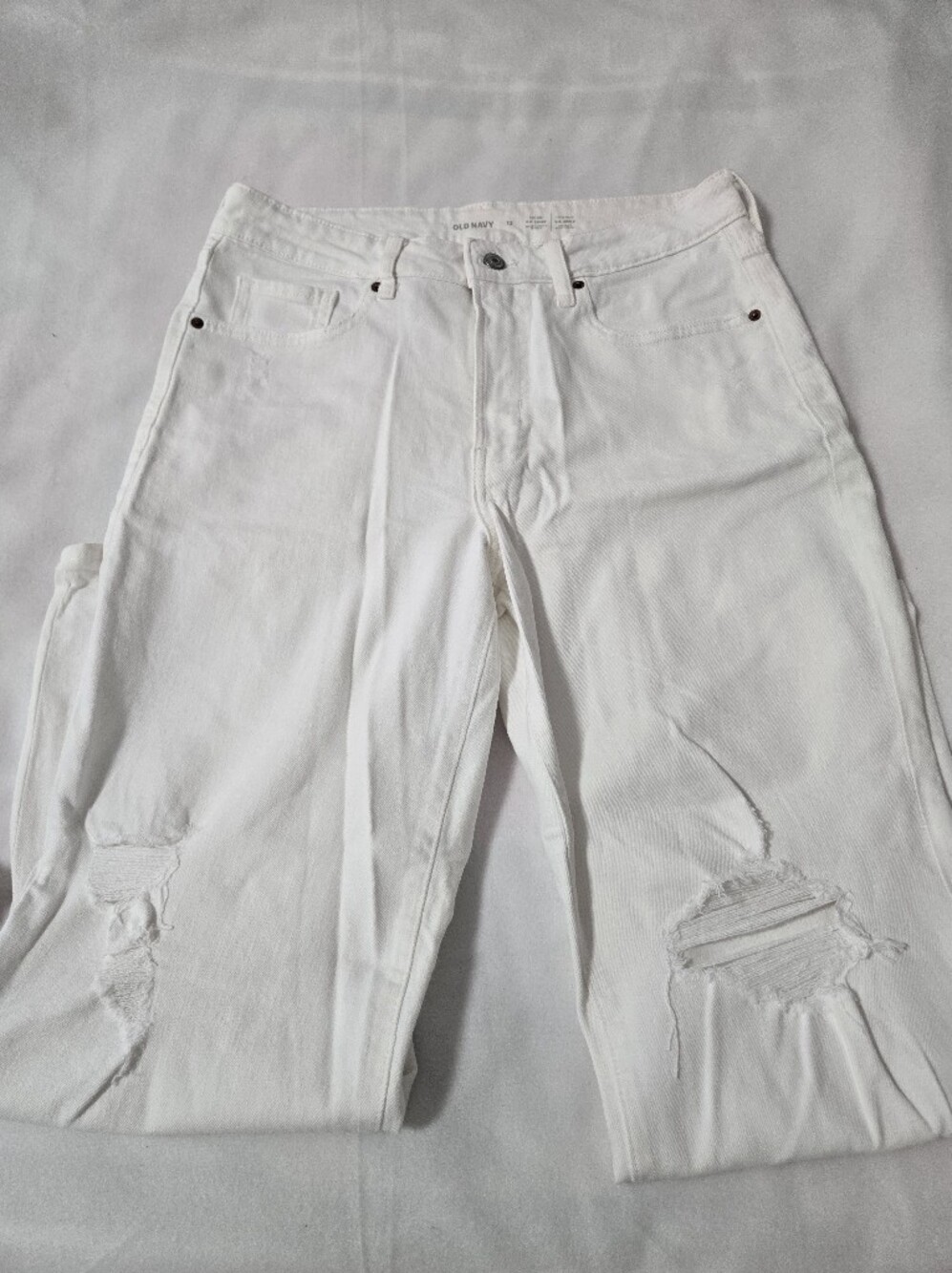 Old Navy White Distressed Jeans